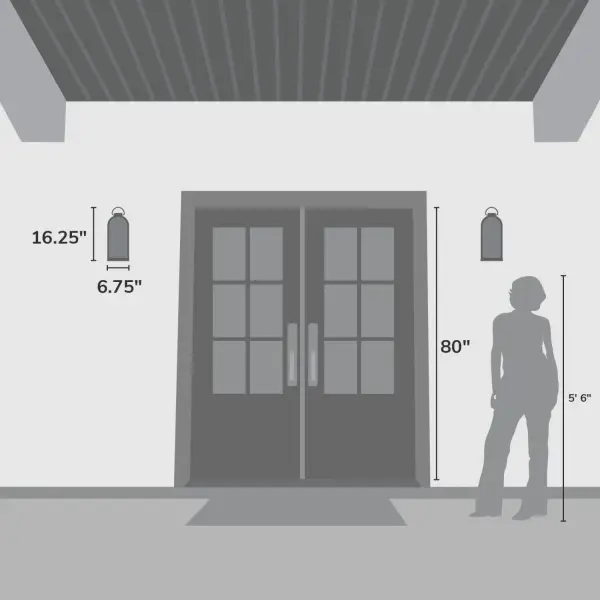 Kendra Bell Two Light Outdoor Wall Mount in Matte Black - Image 5