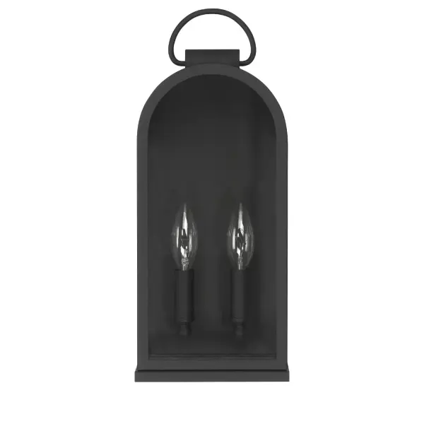 Kendra Bell Two Light Outdoor Wall Mount in Matte Black - Image 7