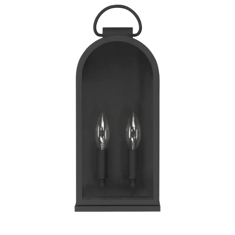 Kendra Bell Two Light Outdoor Wall Mount in Matte Black - Image 7