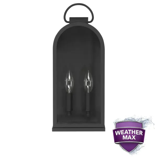 Kendra Bell Two Light Outdoor Wall Mount in Matte Black - Image 10