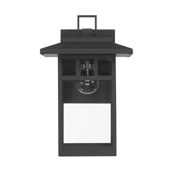 Bring timeless structure to your exterior with the Yancy House Outdoor 1 Light Wall Light. Inspired by classic mission style, its clean architectural lines offer a refined yet welcoming presence. Designed for durability, it's crafted with corrosion-resistant aluminum and stainless steel to weather the elements with ease. The transitional design softens its bold silhouette, blending traditional charm with modern adaptability. Ideal for porches, patios, and entryways, it supports up to 60W bulbs or equivalent LEDs (not included), casting a warm, inviting glow. Yancy House is built to last—and built to impress. Rated for outdoor use. Down Mount Only TRANSITIONAL: Light, relaxed, elegant. Mission-inspired design with timeless lines. BUILT TO LAST: Constructed with corrosion-resistant aluminum and stainless steel hardware for enhanced strength, durability, and performance in harsh outdoor environments. BULB RECOMMENDATION: Maximum 60W per light bulb or equivalent LED bulb. Bulbs not included. MISSION STYLE: Classic mission-style lines bring a timeless, architectural touch to your exterior spaces—balancing structure with understated style. TRANSITIONAL: The transitional style celebrates natural light and a relaxed feel with smooth, blending details that create warm yet modern spaces with the best of both worlds; elegant, minimal and adaptable. DIMENSIONS: Measures 14" tall by 7" wide, extending 10.375" from the wall—perfectly scaled for porches, patios, or entryways. WARRANTY: One-year limited warranty backed by the trusted experts at Hunter. - alternate view