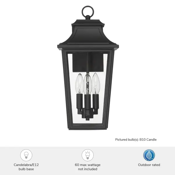 Spring Cove Three Light Outdoor Wall Mount in Matte Black - Image 5