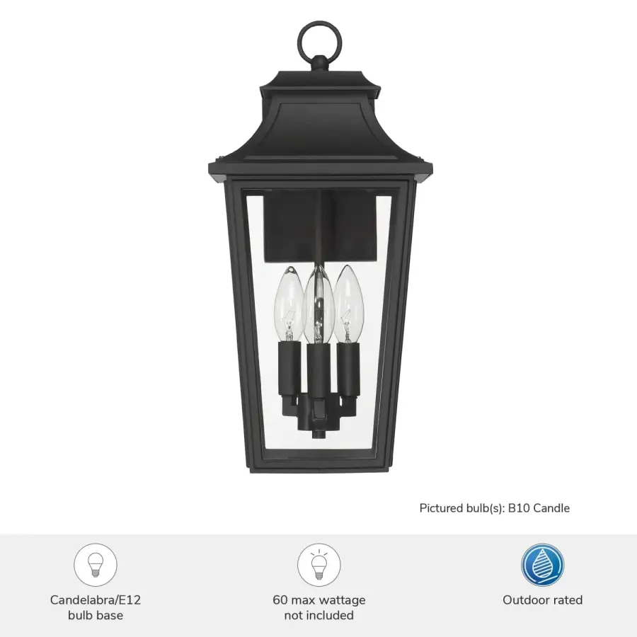 Spring Cove Three Light Outdoor Wall Mount in Matte Black - Image 5