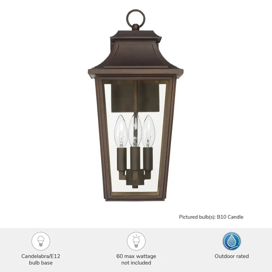 Spring Cove Three Light Outdoor Wall Mount in Matte Black - Image 6