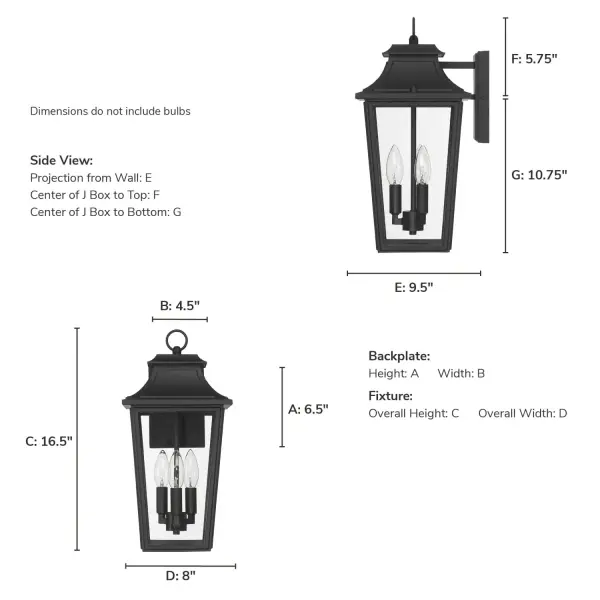 Spring Cove Three Light Outdoor Wall Mount in Matte Black - Image 7