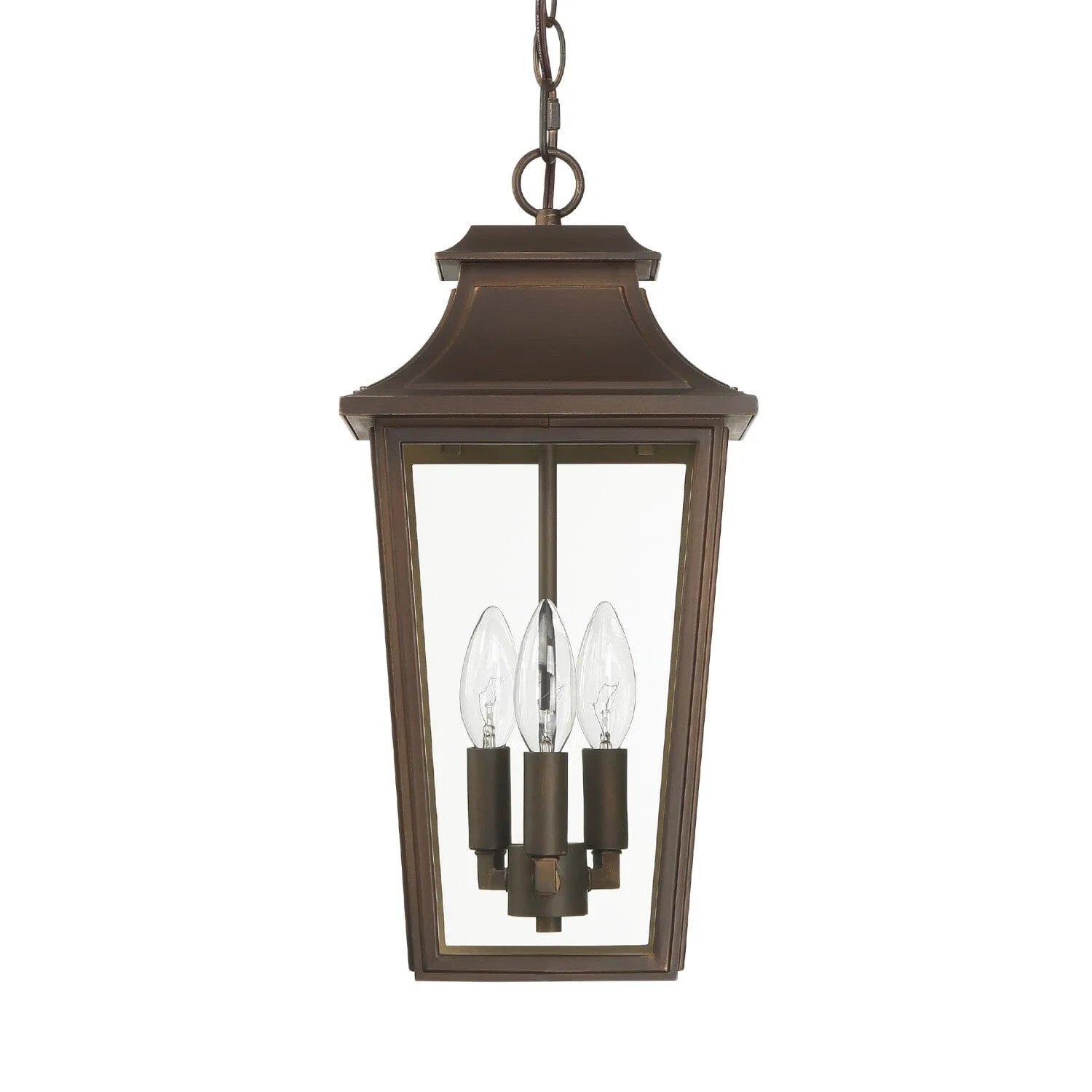 Spring Cove Three Light Outdoor Pendant in Matte Black