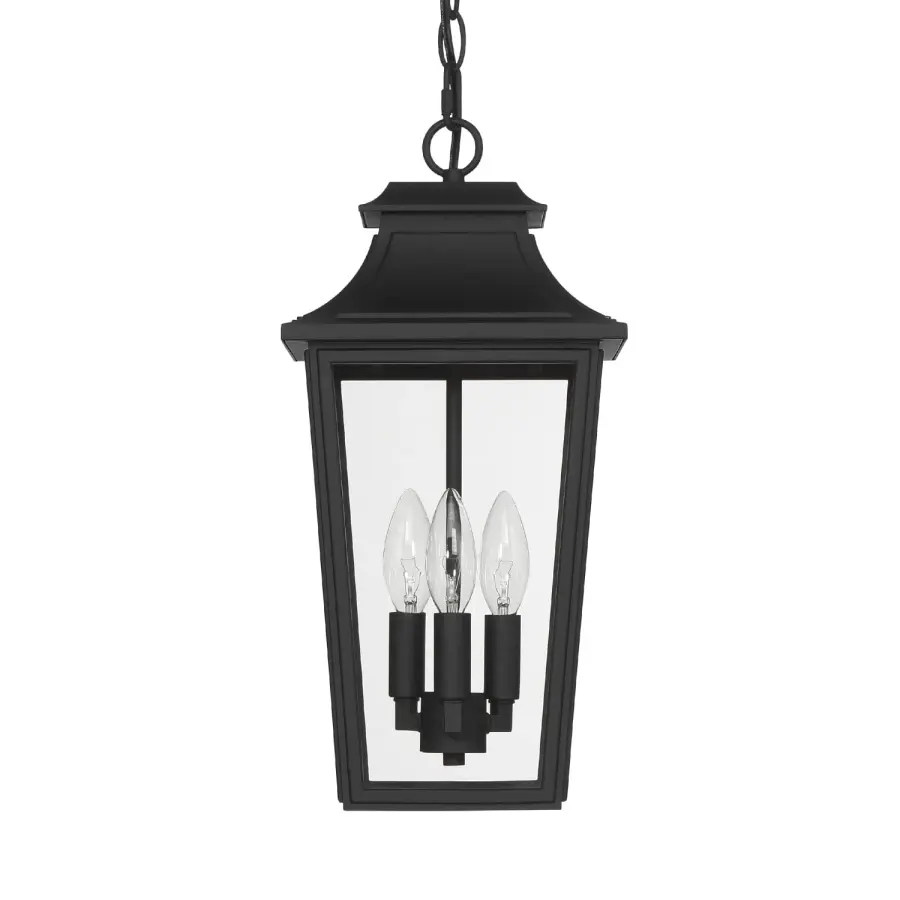 Spring Cove Three Light Outdoor Pendant in Matte Black - Image 13