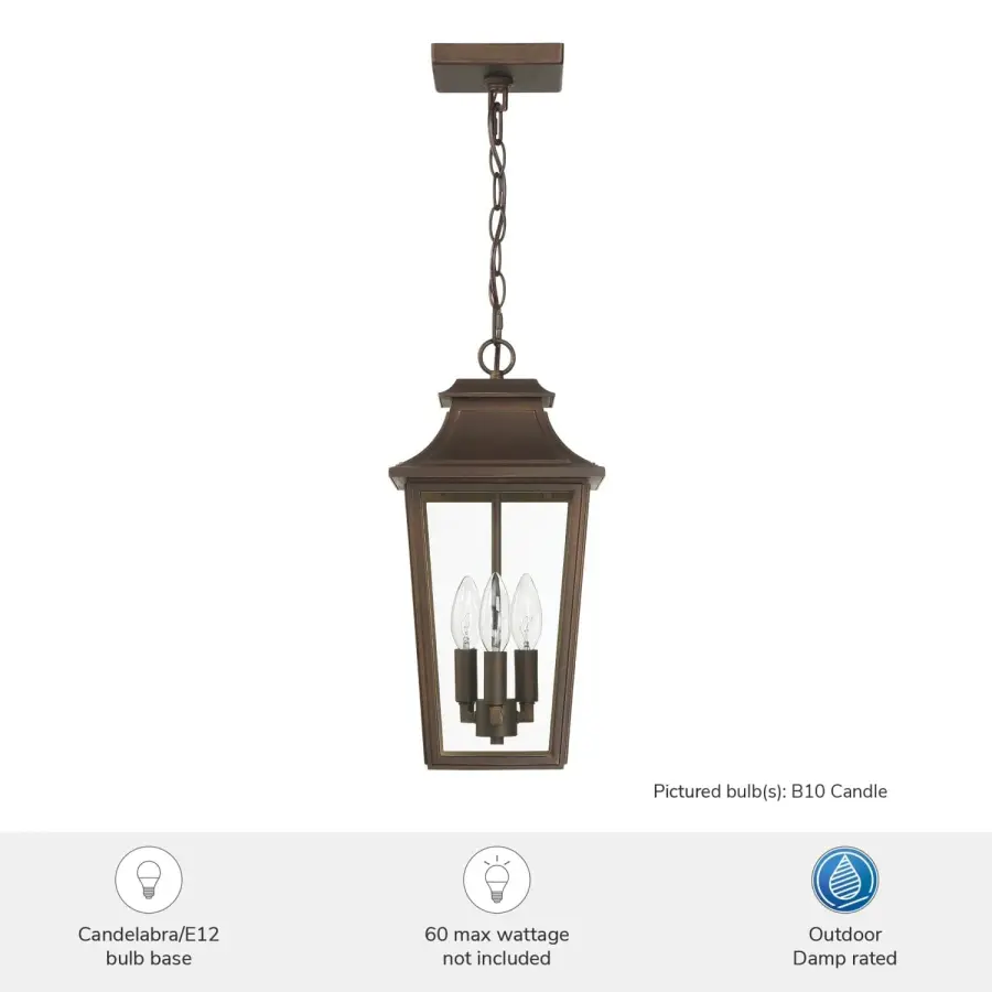 Spring Cove Three Light Outdoor Pendant in Matte Black - Image 5