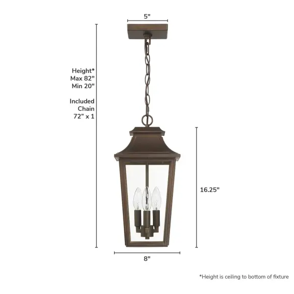 Spring Cove Three Light Outdoor Pendant in Matte Black - Image 7