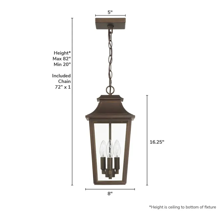 Spring Cove Three Light Outdoor Pendant in Matte Black - Image 7