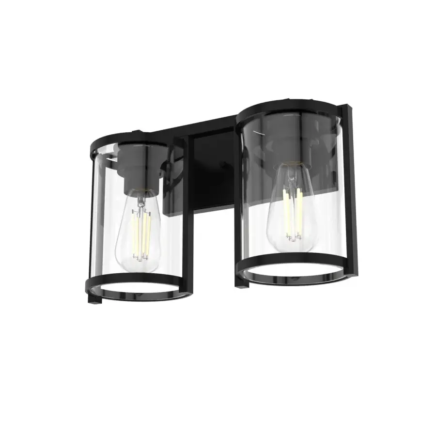 Astwood Two Light Bathroom Vanity in Matte Black - Image 1
