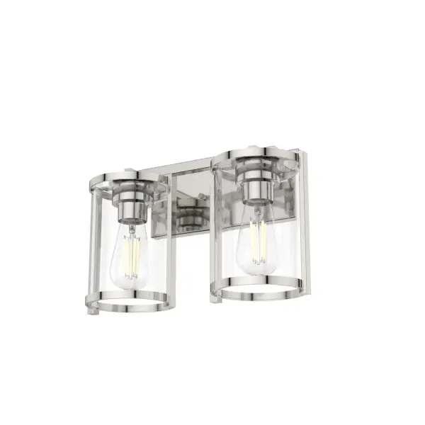 Add powerful illumination to your home. The Astwood's art deco-inspired vanity light makes a statement wherever it's mounted. With its damp rating, this vanity light works wonderfully in places exposed to moisture, such as bathrooms or kitchens. Overall, this Astwood vanity light's clean lines and casual modern touches stand out in spaces that deserve intentional lighting. mix and match with other fixtures from this collection or from our ceiling fan designs. Rated for indoor spaces exposed to humidity Requires 2 E26 bulbs. Bulbs not included. INDOOR-DAMP RATED: For use in indoor spaces exposed to humidity like bathrooms and laundry rooms. BULB RECOMMENDATION: Maximum 60 W per light bulb or equivalent LED bulb. Bulbs not included. PICTURED HERE: Match our image using ST64 Edison light bulbs. COORDINATING COLLECTION: Works with Astwood ceiling fan collection WARRANTY: One-year limited warranty backed by the trusted experts at Hunter.