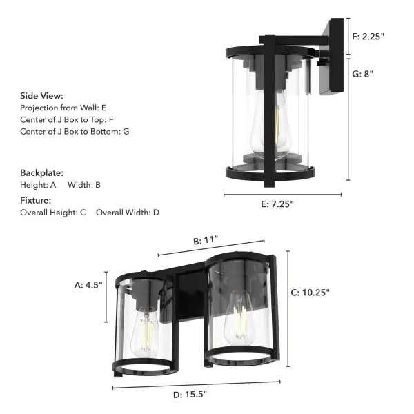 Astwood Two Light Bathroom Vanity in Brushed Nickel - Image 6