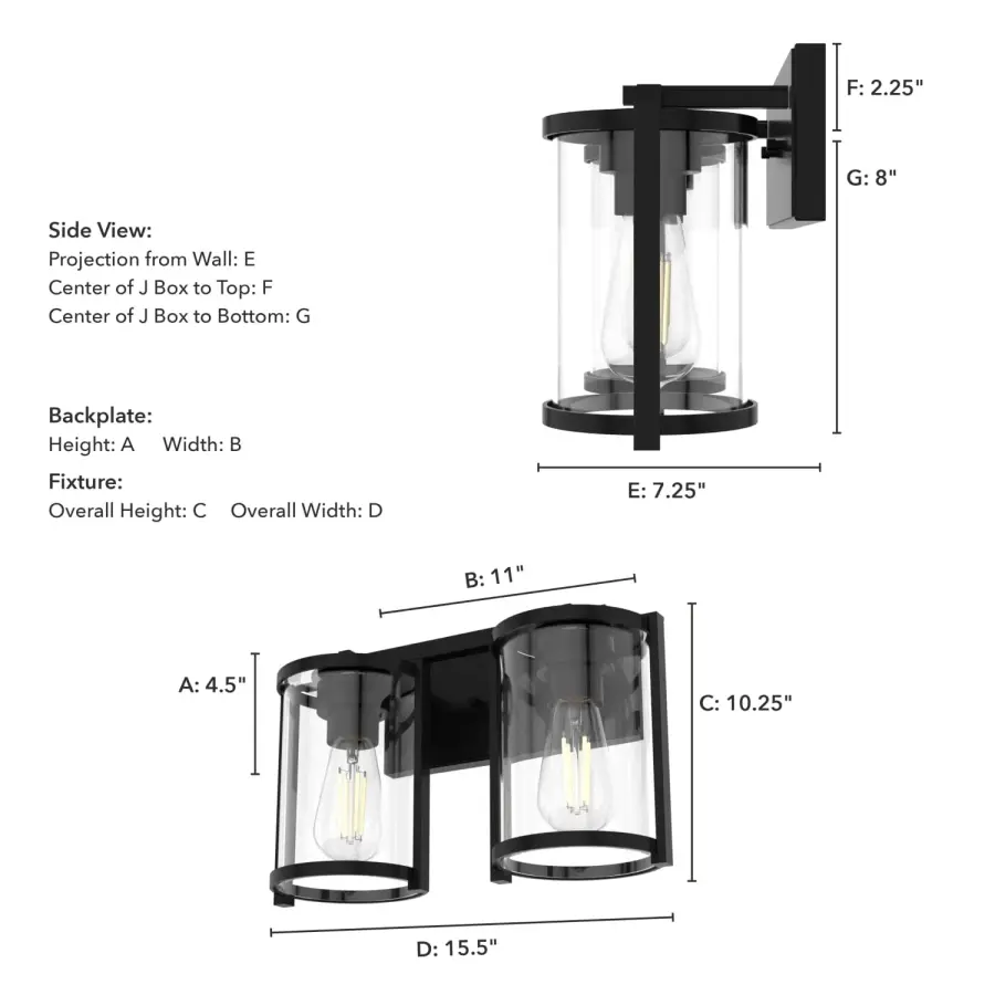 Astwood Two Light Bathroom Vanity in Brushed Nickel - Image 6