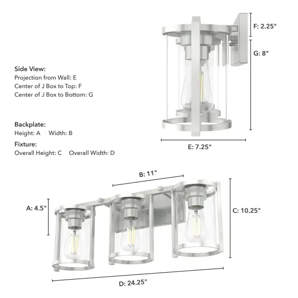 Astwood 3-Light Bathroom Vanity in Brushed Nickel - Image 12