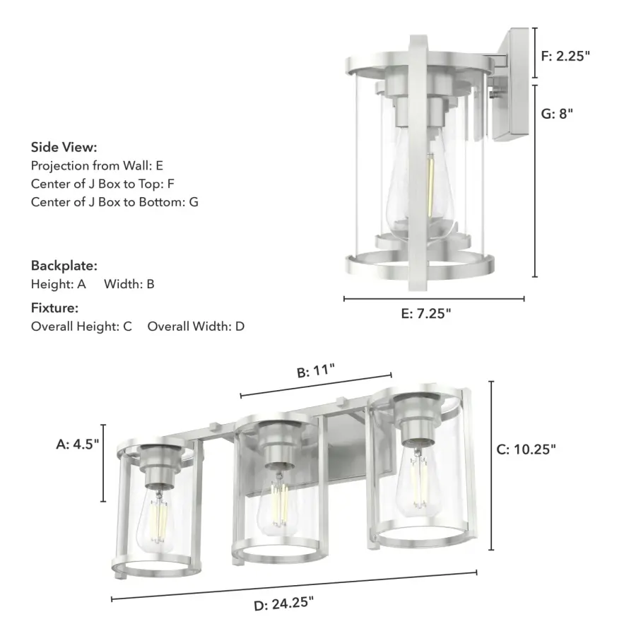 Astwood 3-Light Bathroom Vanity in Brushed Nickel - Image 12