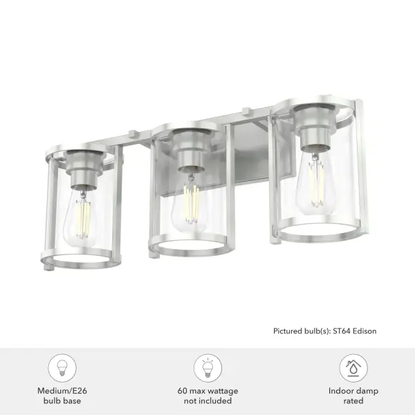 Astwood 3-Light Bathroom Vanity in Brushed Nickel - Image 9