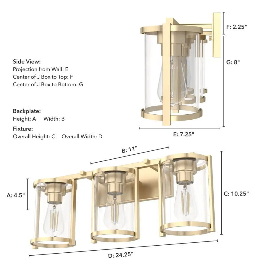 Astwood 3-Light Bathroom Vanity in Brushed Nickel - Image 10