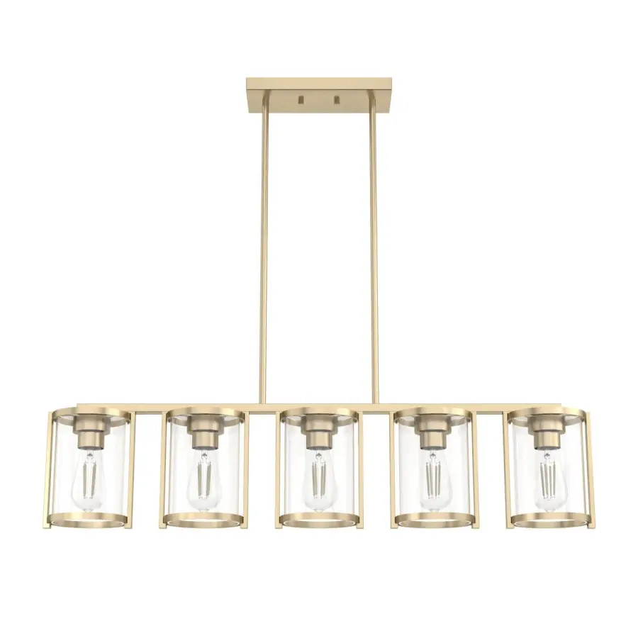 Astwood Five Light Linear Chandelier in Brushed Nickel - Image 1