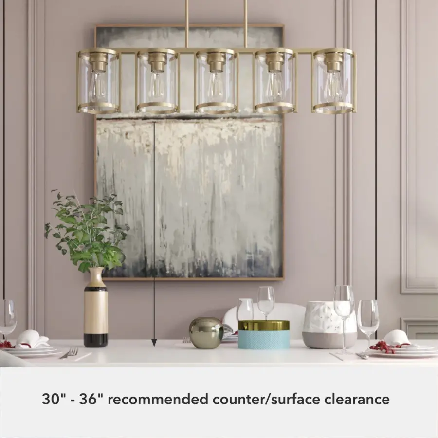 Astwood Five Light Linear Chandelier in Matte Black - Image 13