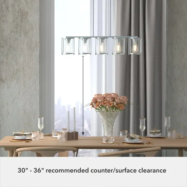 Astwood Five Light Linear Chandelier in Matte Black - Image 14