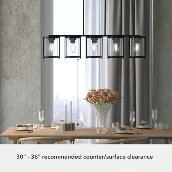 Astwood Five Light Linear Chandelier in Matte Black - Image 15