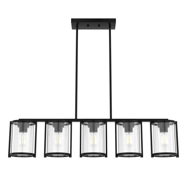 Astwood Five Light Linear Chandelier in Matte Black - Image 19