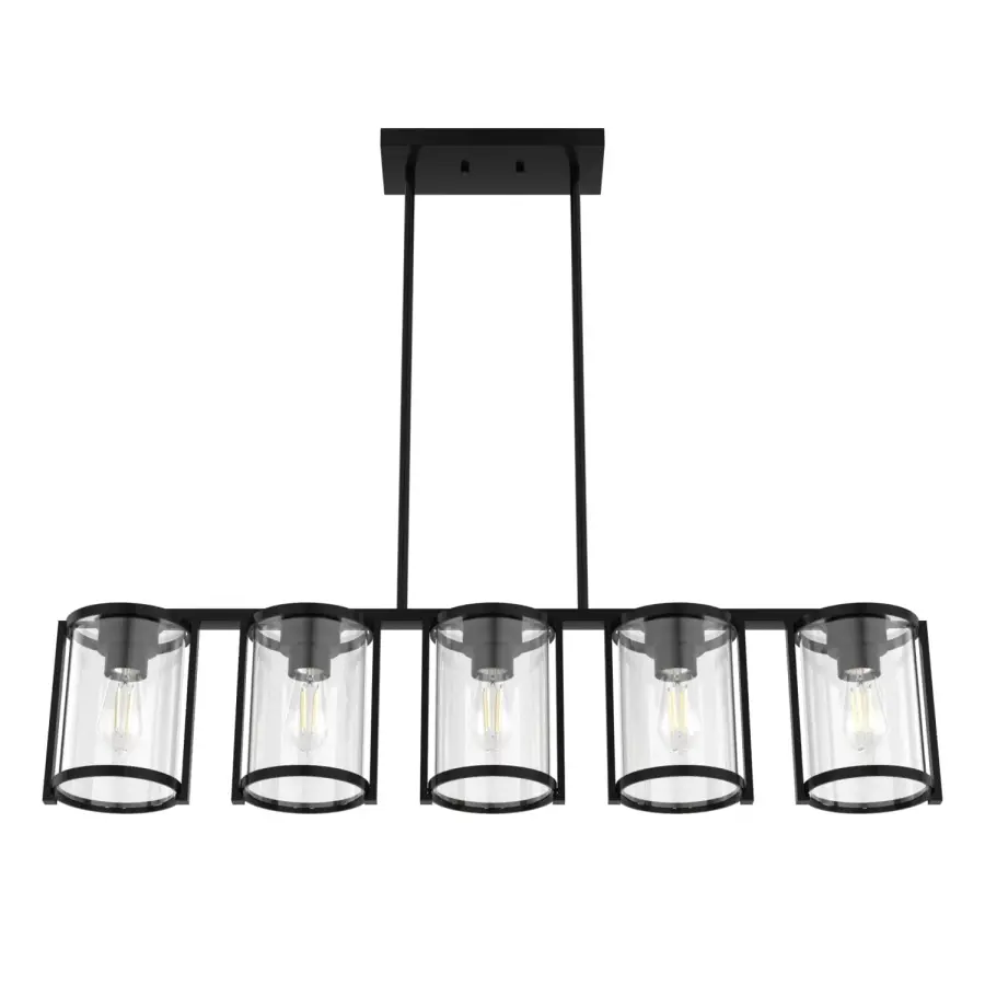 Astwood Five Light Linear Chandelier in Matte Black - Image 22