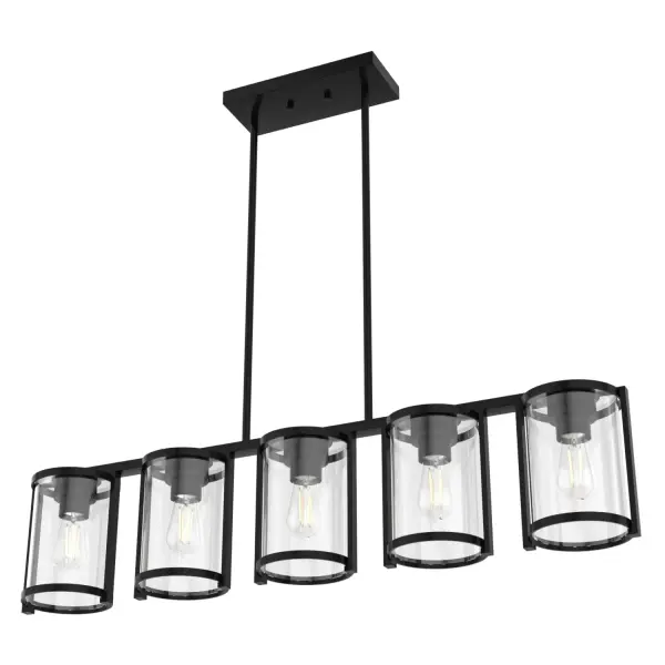 Astwood Five Light Linear Chandelier in Matte Black - Image 25