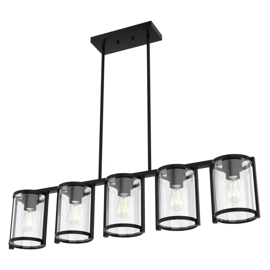 Astwood Five Light Linear Chandelier in Matte Black - Image 25