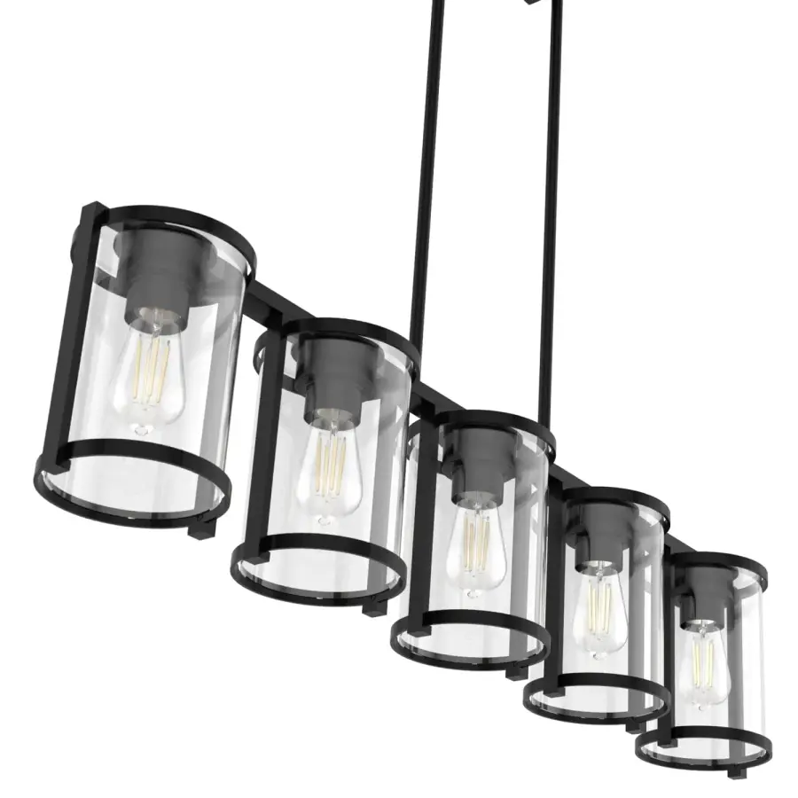 Astwood Five Light Linear Chandelier in Matte Black - Image 31