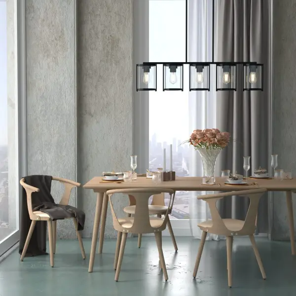 Astwood Five Light Linear Chandelier in Matte Black - Image 6