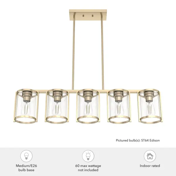 Astwood Five Light Linear Chandelier in Matte Black - Image 7