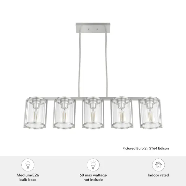Astwood Five Light Linear Chandelier in Matte Black - Image 8
