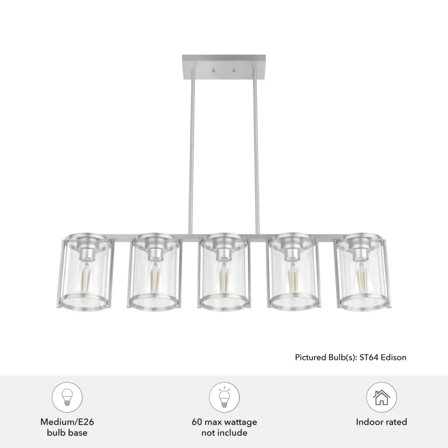 Astwood Five Light Linear Chandelier in Matte Black - Image 8