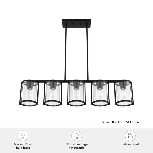 Astwood Five Light Linear Chandelier in Matte Black - Image 9