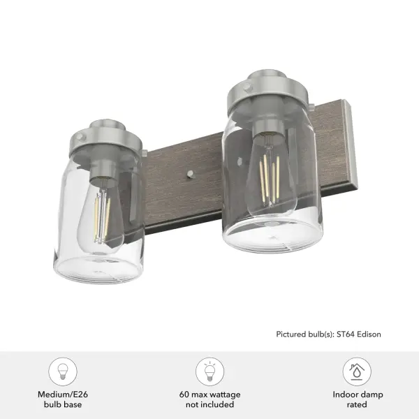 Devon Park Two Light Bathroom Vanity in Brushed Nickel - Image 5