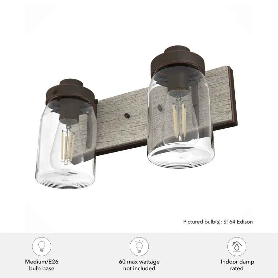 Devon Park Two Light Bathroom Vanity in Brushed Nickel - Image 6