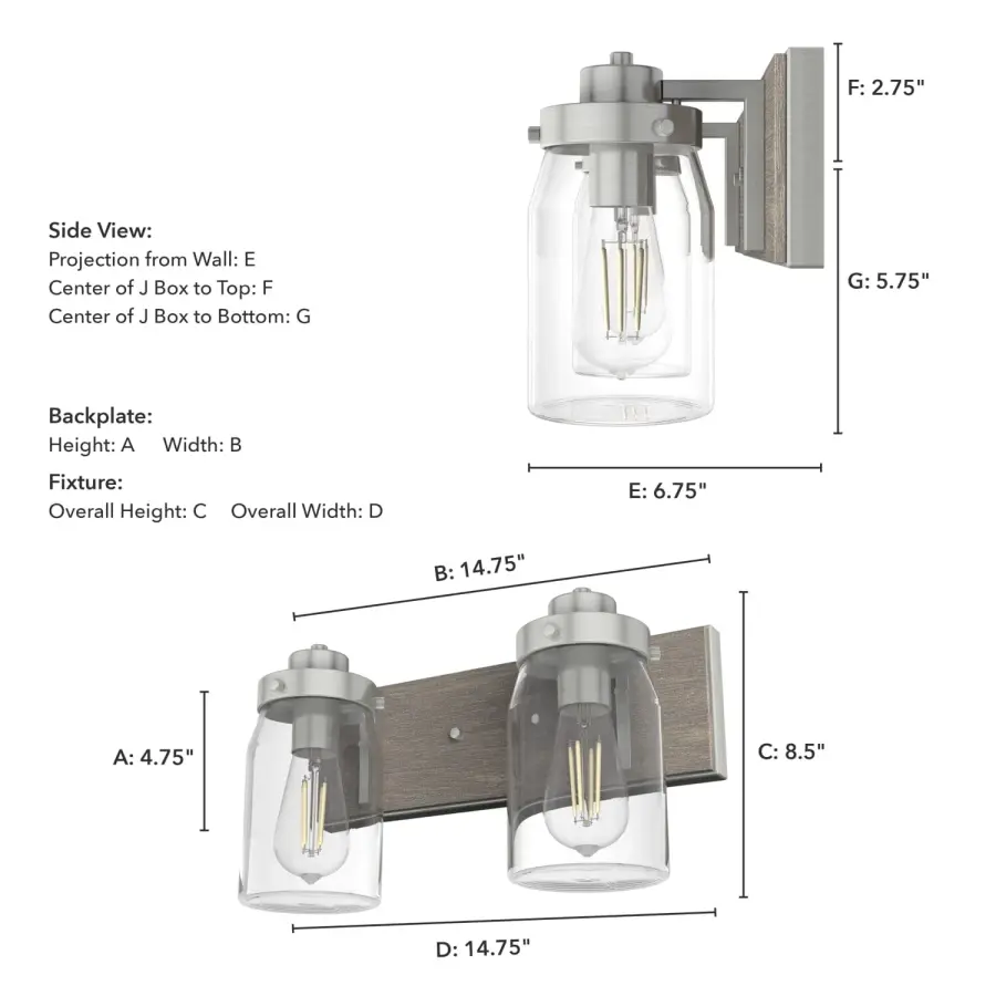 Devon Park Two Light Bathroom Vanity in Brushed Nickel - Image 7