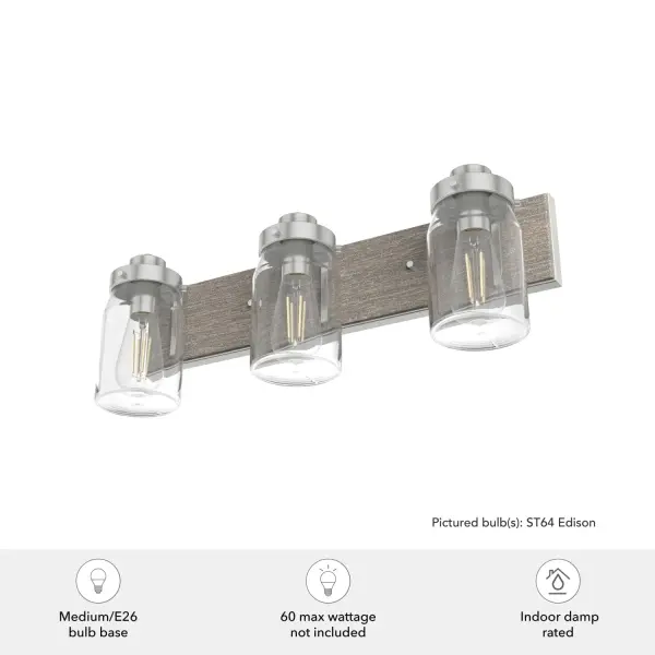 Devon Park Three Light Bathroom Vanity in Brushed Nickel - Image 5