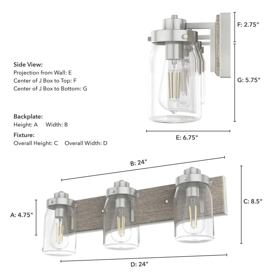 Devon Park Three Light Bathroom Vanity in Brushed Nickel - Image 7
