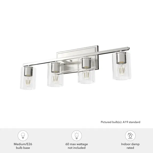 Kerrison Four Light Bathroom Vanity in Brushed Nickel - Image 6