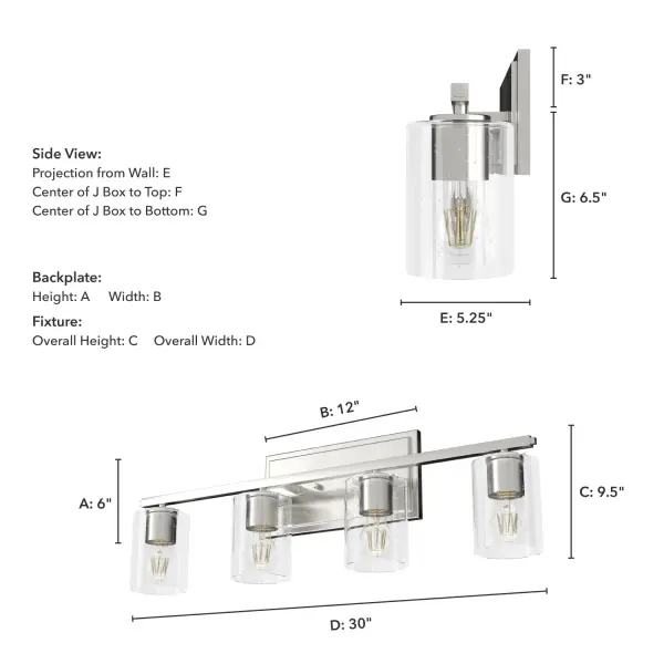 Kerrison Four Light Bathroom Vanity in Brushed Nickel - Image 8