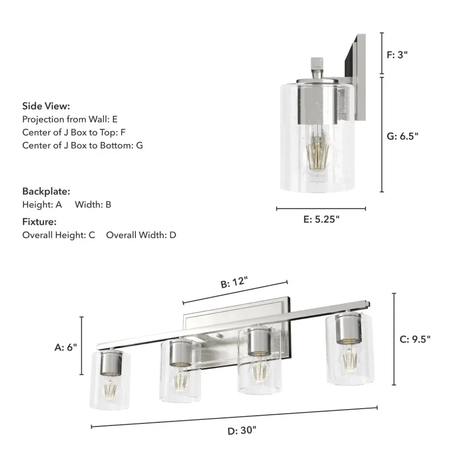 Kerrison Four Light Bathroom Vanity in Brushed Nickel - Image 8