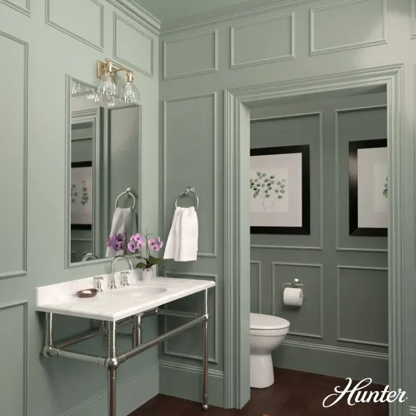 Van Nuys Two Light Bathroom Vanity in Alturas Gold - Image 3
