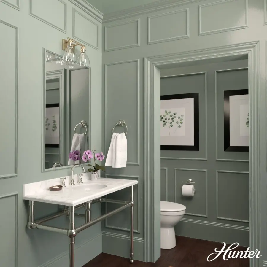 Van Nuys Two Light Bathroom Vanity in Alturas Gold - Image 3