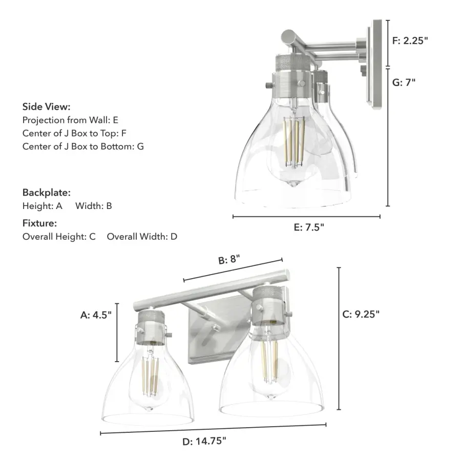 Van Nuys Two Light Bathroom Vanity in Alturas Gold - Image 8