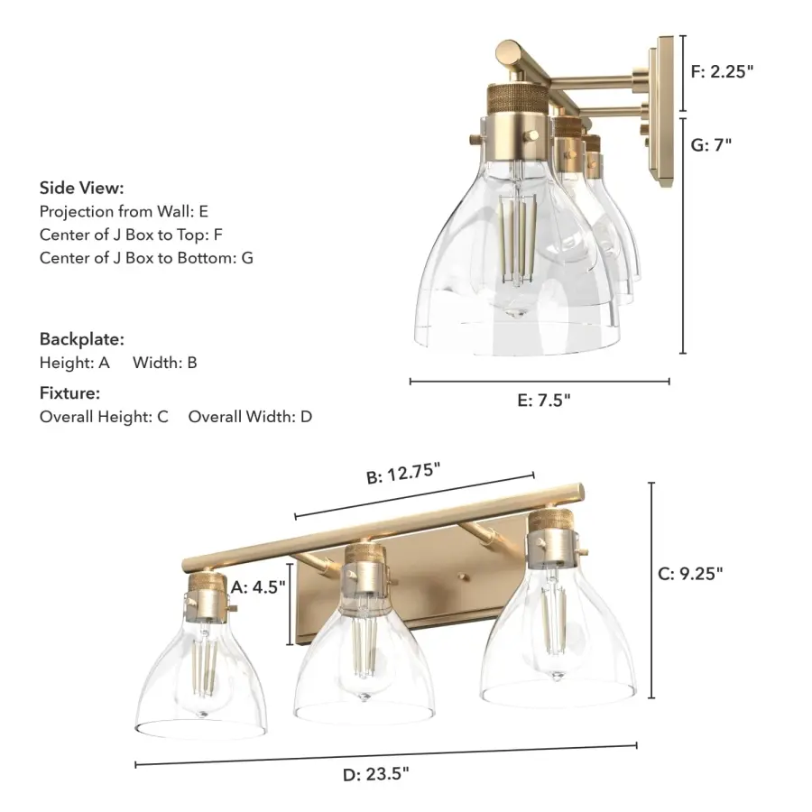 Van Nuys Three Light Bathroom Vanity in Brushed Nickel - Image 11