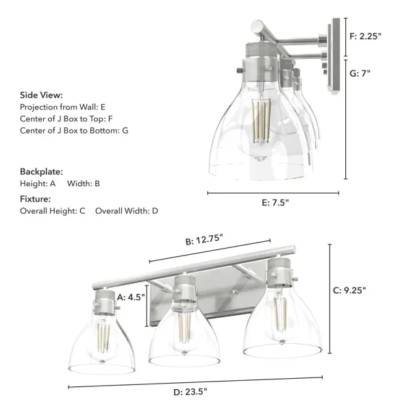 Van Nuys Three Light Bathroom Vanity in Brushed Nickel - Image 9