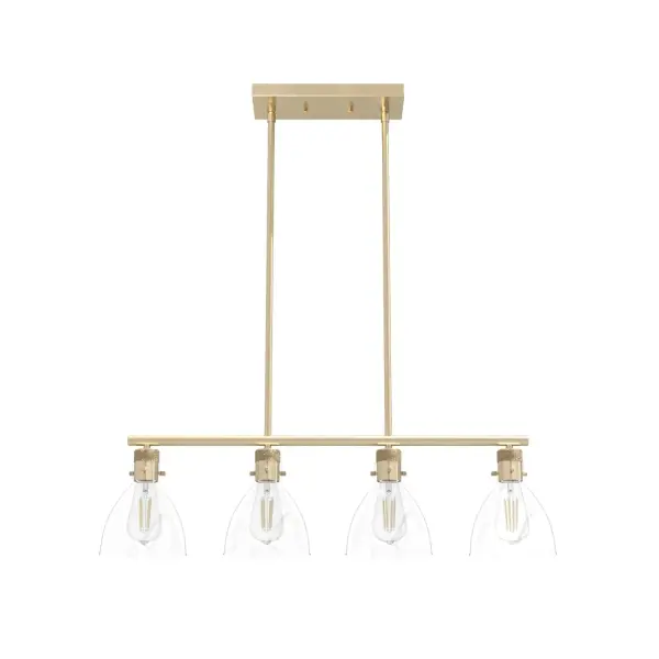 Van Nuys Four Light Linear Chandelier in Brushed Nickel - Image 13